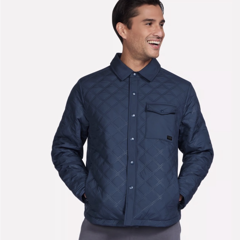 SKECHERS Men's Quilted Navy Shacket